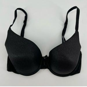 Victoria’s Secret Black Sparkly Uplift Semi Demi Bra 32D